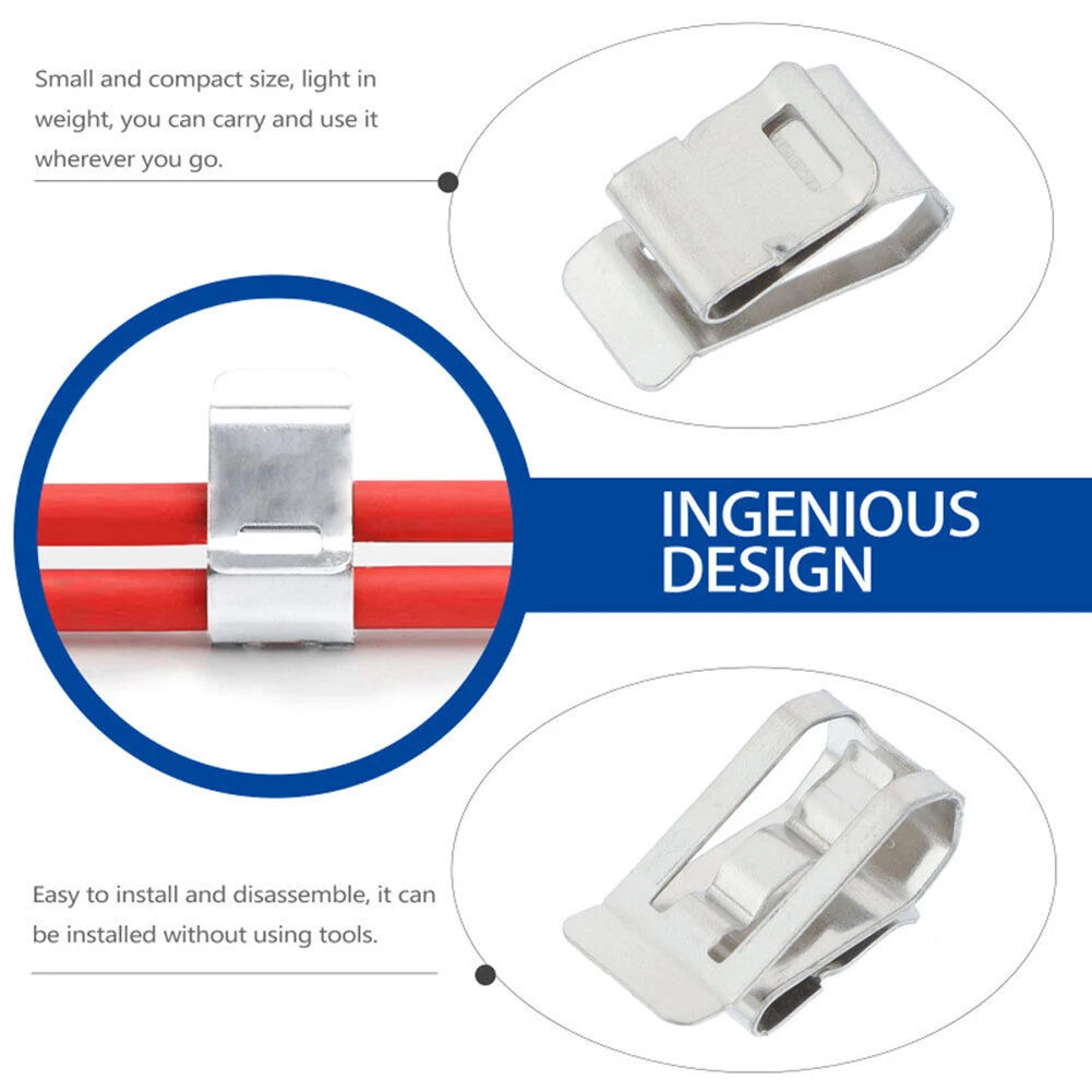 10/30/100Pcs Wire Clips Cable Trailer Photovoltaic Solar Panel Wire Clamps Clip Organizer Stainless Steel Management Harness Rop