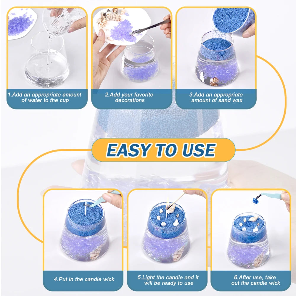 500/1000g Combustible Sand Wax Particles Natural Colorful Wax For DIY Candle Making DIY Decor Sand Painting Candle Dye Supplies