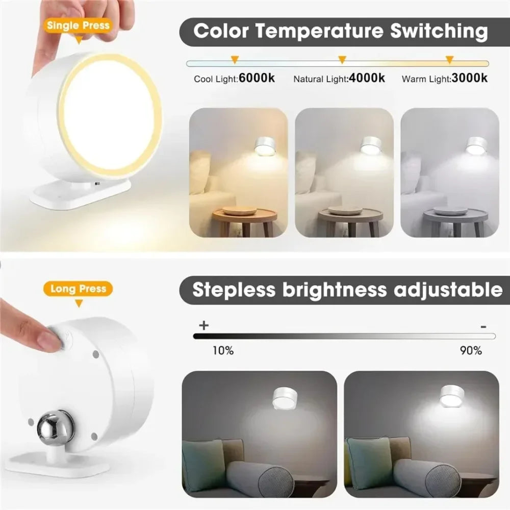 Wall Lights Battery Operated 360° Rotatable Touch Control Wall lamp