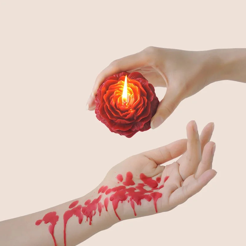 Low Temperature Rose Flower Shaped Candle, 3 Inch Soft Aesthetic Scented Candle