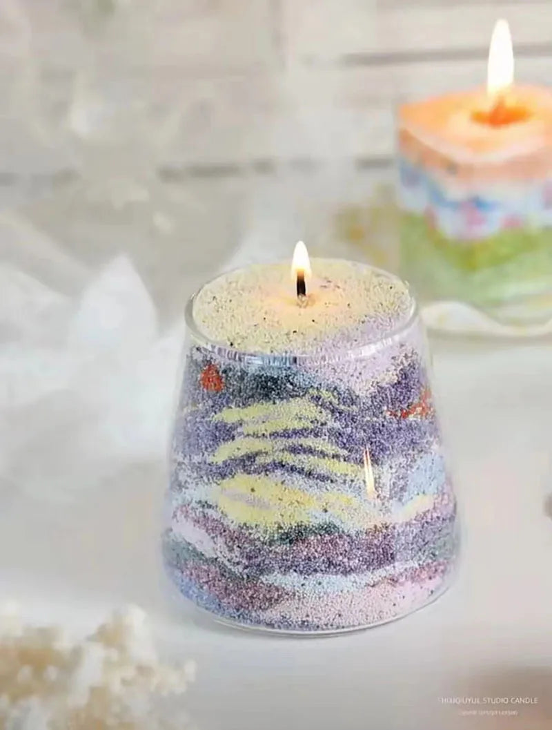 Sand powder candle diy sand painting candle Color Aromatherapy sand wax without cups