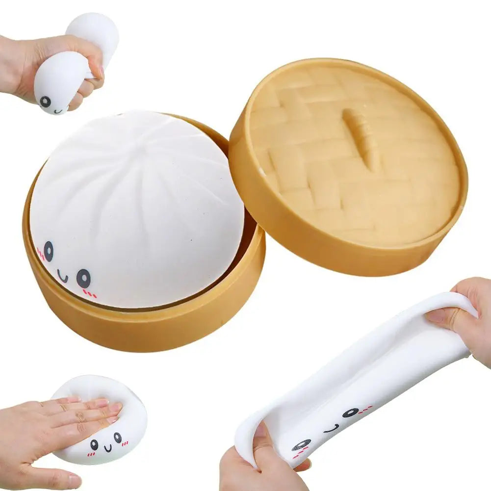 Squishy Stress Balls with Maltose Syrup Fun Gold Flour Buns Dumpling Shapes Antistress Fingertip Toys for Kids Gift