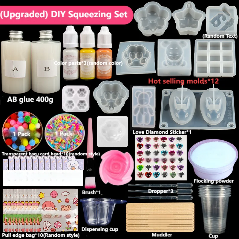 DIY Taba Squishy Kit Silicone Squishy Maker Fufu Squishies Making Kits Silicone Rubber DIY Stress Relief Toys Decompression Gift
