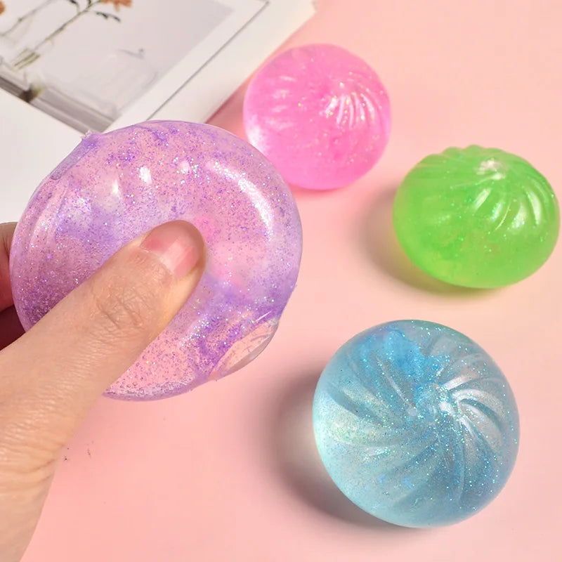 2024 Squishy Funny Maltose Syrup Stress Balls Gold Flour Buns Dumplings Pinched Squeezed Fingertip Toys Antistress Kids Toy Gift