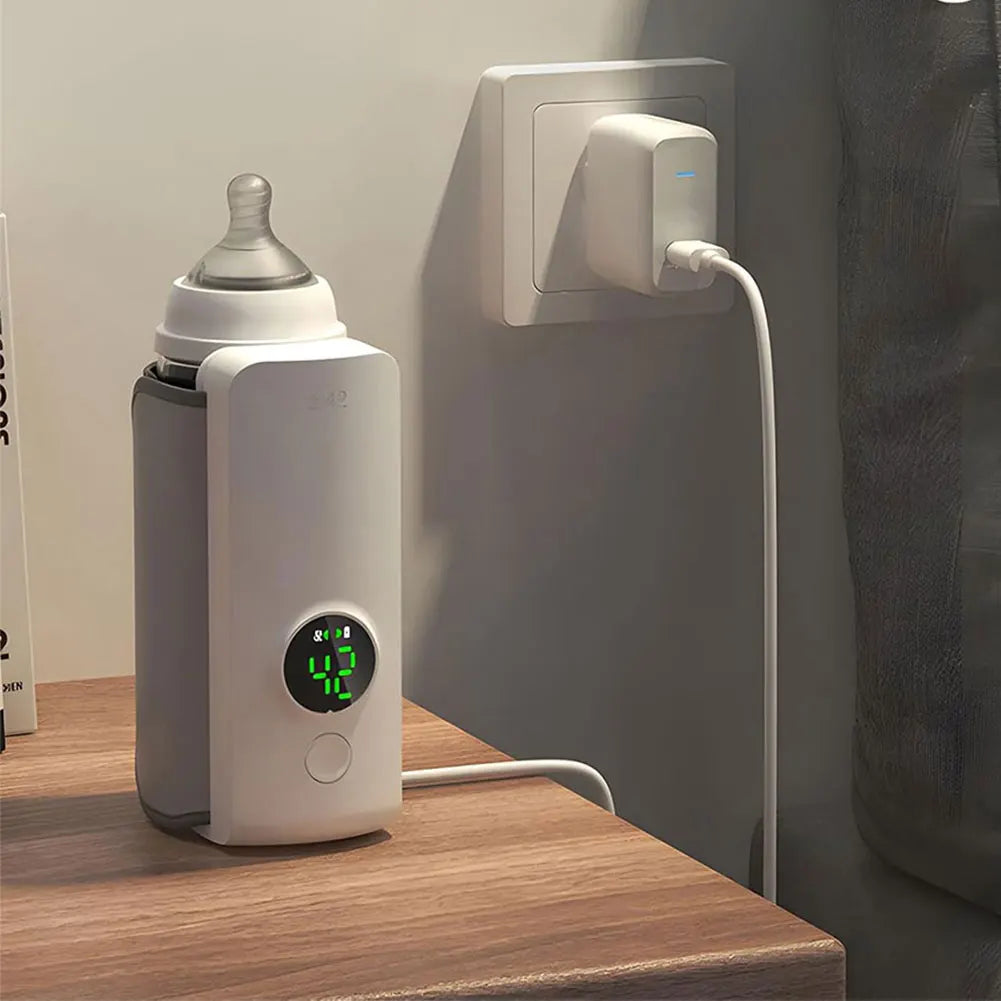 6000mAh USB Portable Rechargeable Milk Warmer for Baby Outdoor Constant Temperature Bottle Insulation Cover and Milk Heating