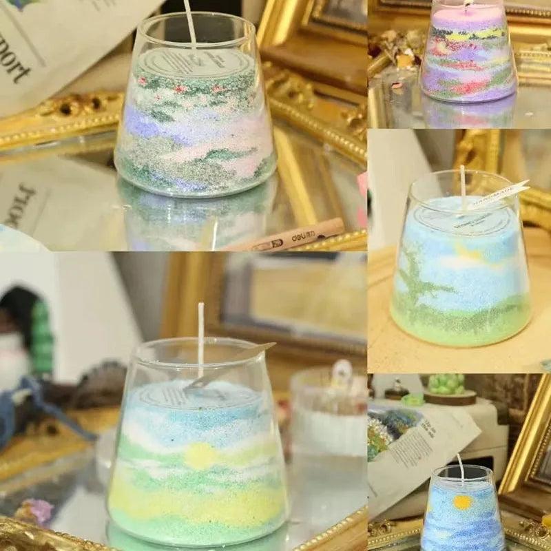 Sand powder candle diy sand painting candle Color Aromatherapy sand wax without cups