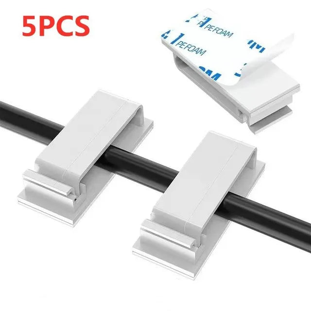 Cable Clips Self Adhesive Cord Management Black Wire Holder Organizer Clamp Self-adhesive Car Wire Clip Accessories