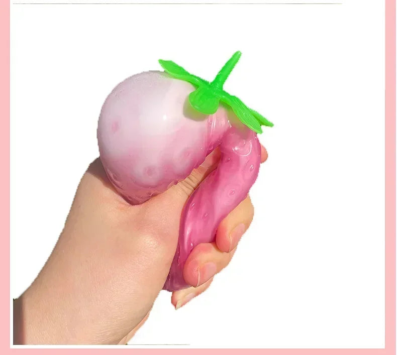 Color Changing Squishy Strawberry  Stress Relief Fidget Toy for Kids    Sensory Play