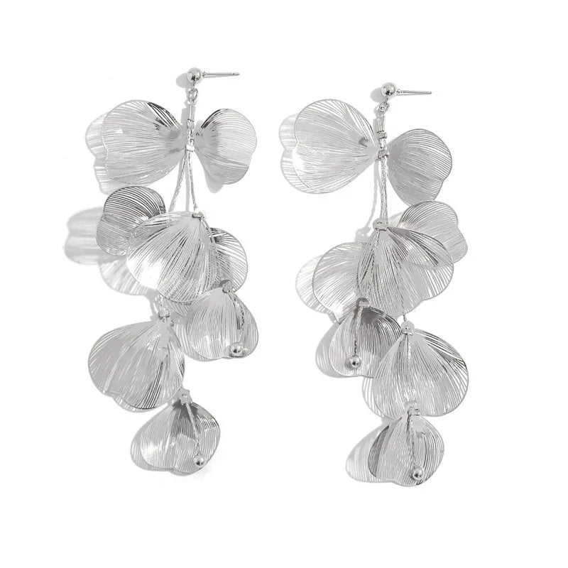 Luxury  Big Flower Leaf Tassel Necklace