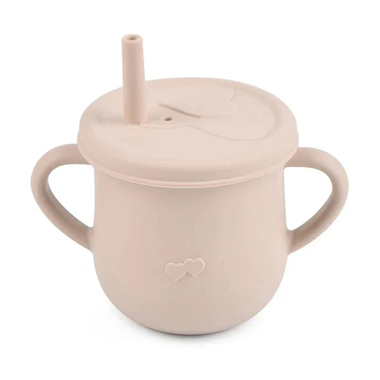 Kids Cup Silicone Food Storage Box Solid Color Baby Sippy Cup Portable Children Snacks Container with Lid Scale BPA Free 200ml