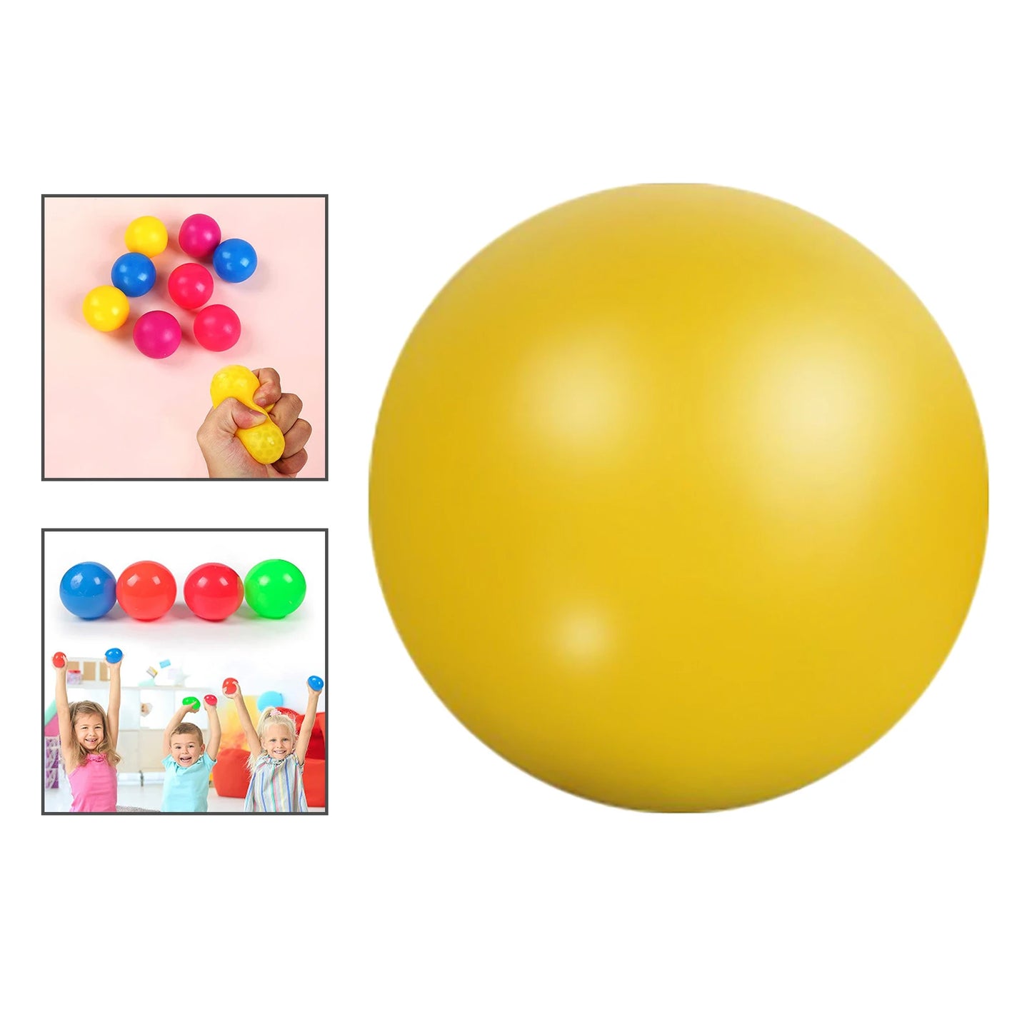 Soft Squeeze Toy Pressure Release Sticky Squash Ball Cute Stick Ball Stick Wall Ball Toys Squishy Toys for Children Fun Play