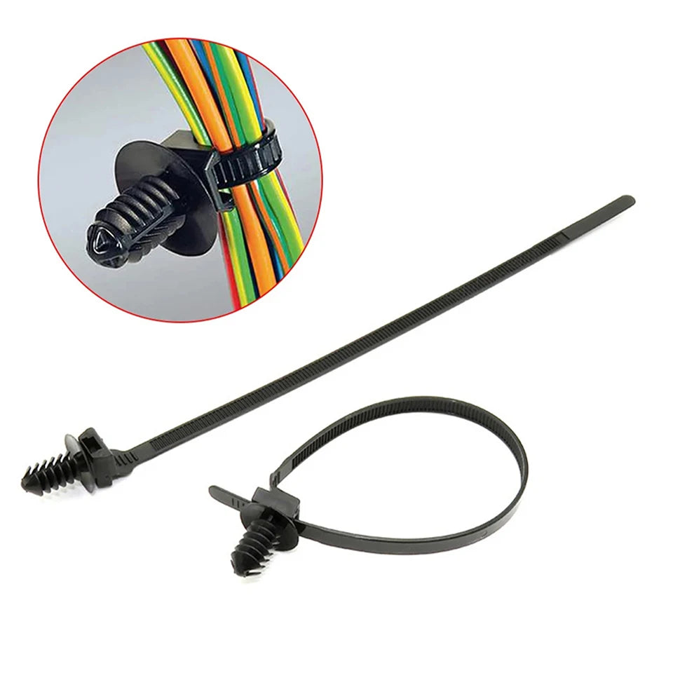 10pcs Wire Harness Fastener Clamp Clips Cable Ties Management Organizers For Car Corrugated Pipe Car-styling