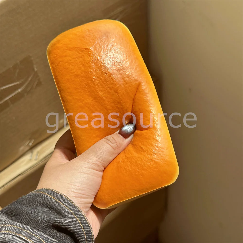 Finger Sticky 10x2.3inch Rectangular Cheese Sponge Fluff Cake Model Mousse Texture Soft Comfortably Thick Slow Bouncing Squishy