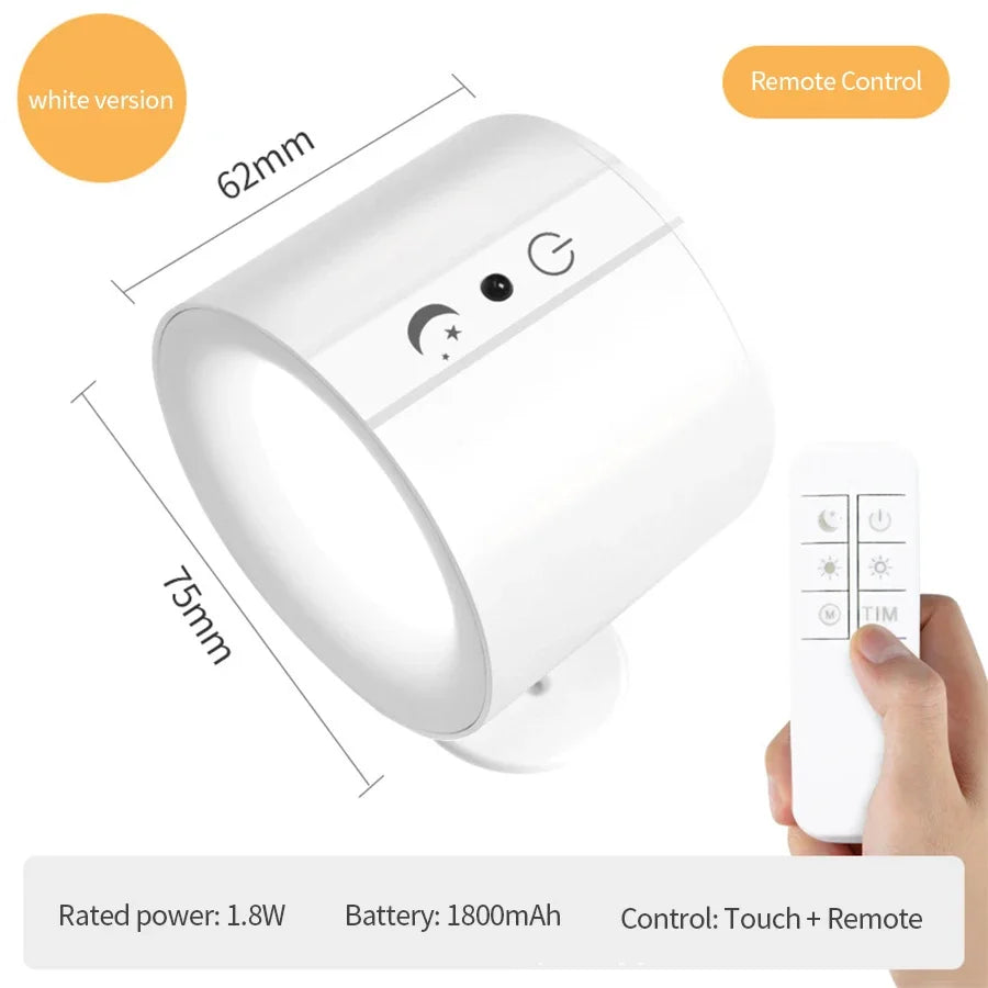 LED Wall Sconces Light Touch Control  Wall Lamp 360 Rotatable