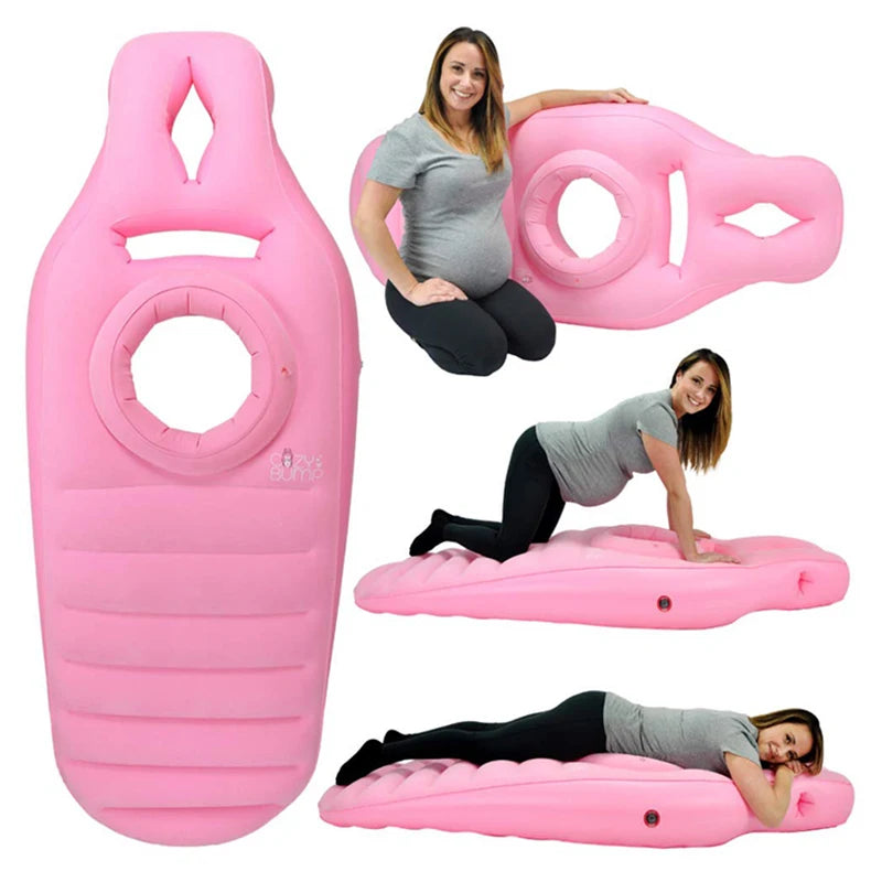Inflatable Pregnancy Pillow with Abdominal and Head Holes -