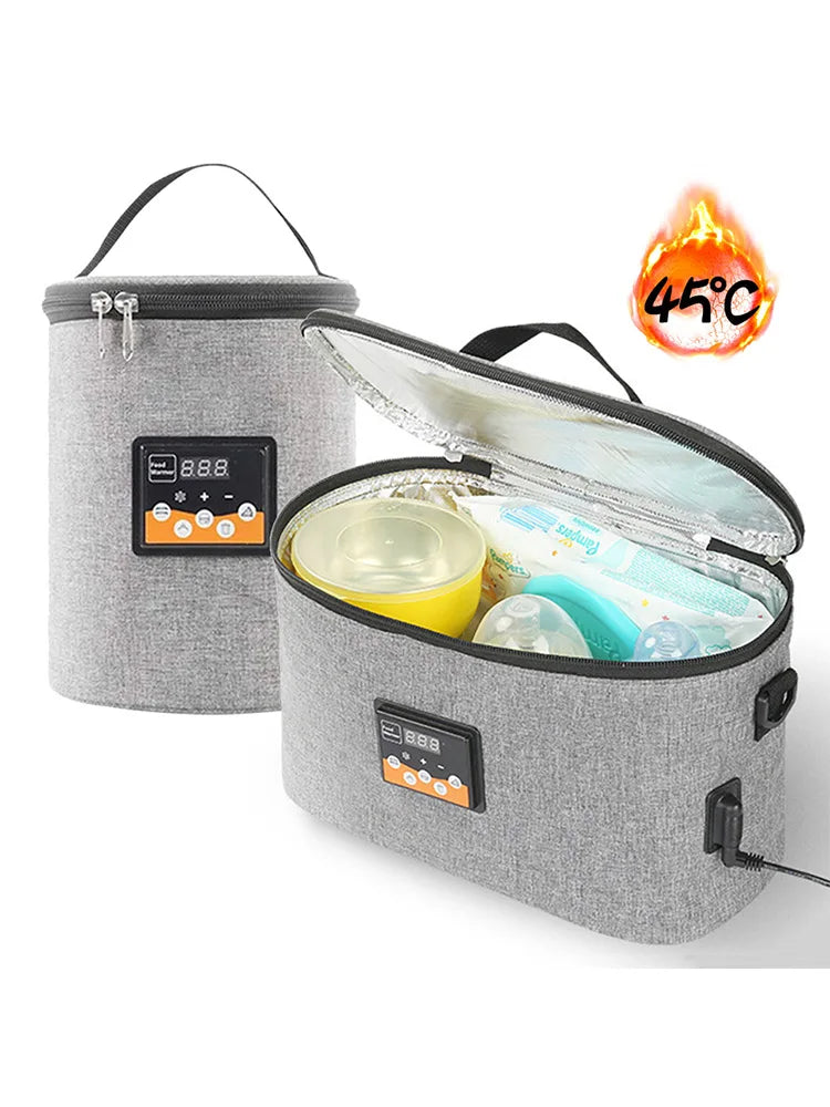 Car Baby Bottle Warmer Portable Newborn Milk Heater Thermostat Bag Smart Display Large Capacity Feeding Warmer Bags