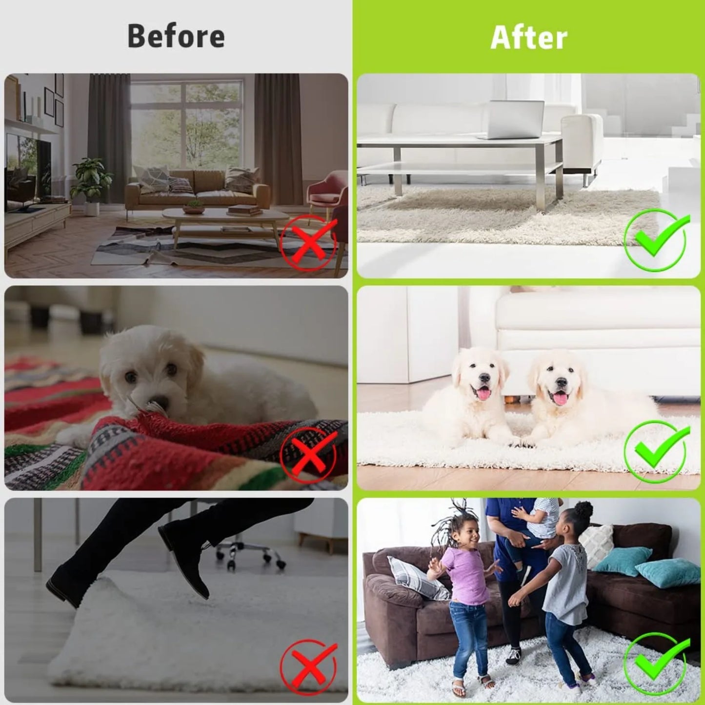 1-5set  Triangle Non Slip Rug Grippers Reusable Anti Slip Carpet Pads Rug Corner Gripper For Tile Floors Carpets Corners Mat