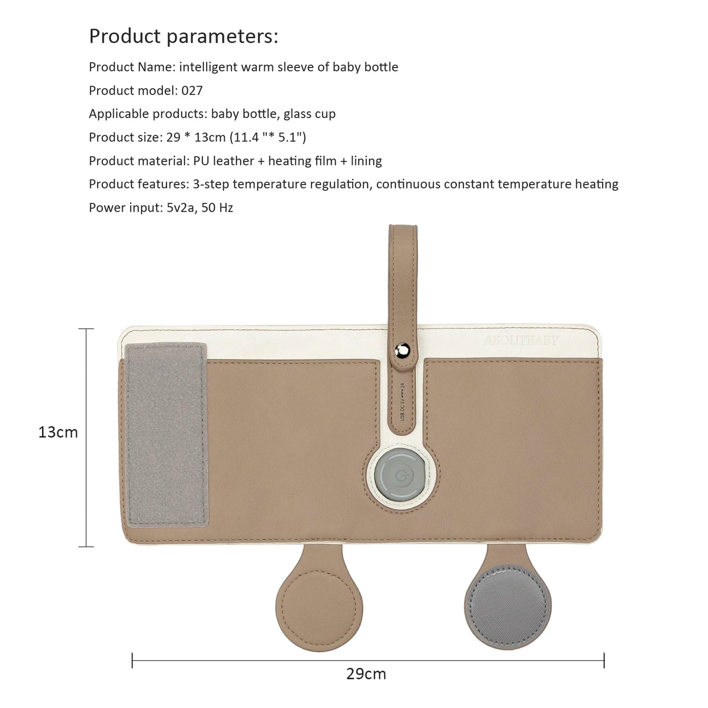 3 Temperature Adjustable Portable Baby Bottle Warmer, Portable Car Travel Bottle Warmer USB Milk Heat Keeper Baby Bottle Warmer