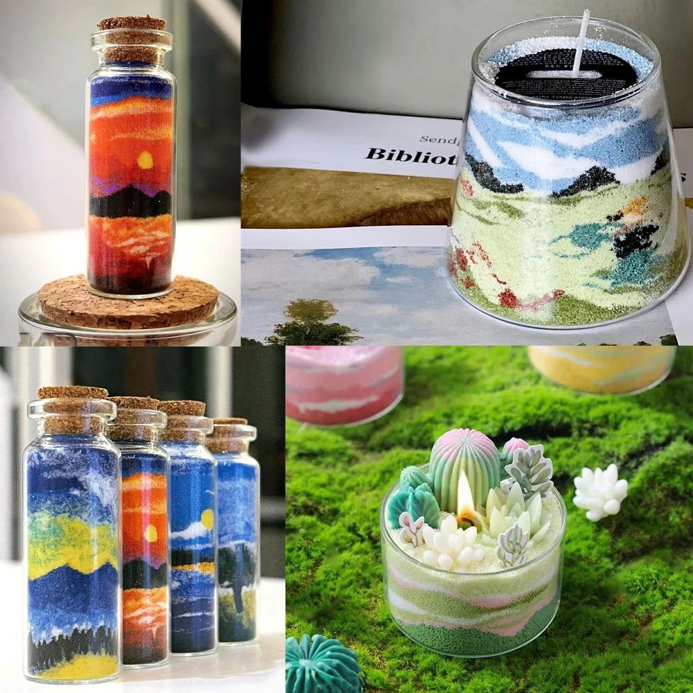 10/50g Sand Wax Natural Wax For Candle Colorful Sand Wax Candle DIY Decor Sand Painting Candle Making Dye Snowflake Wax Supplies