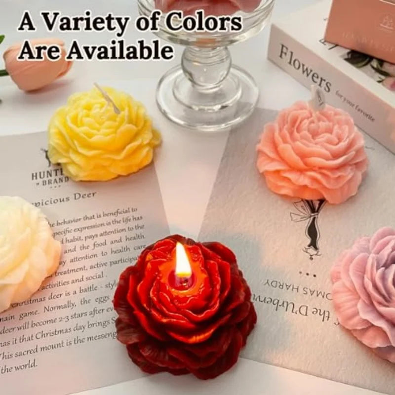 Low Temperature Rose Flower Shaped Candle, 3 Inch Soft Aesthetic Scented Candle