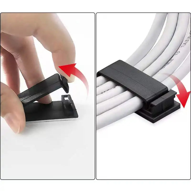5/10Pcs Cable Clips Self Adhesive Cable Management Clips Cord Organizer Wire Clips Cord Holder for Appliances PC Home Office