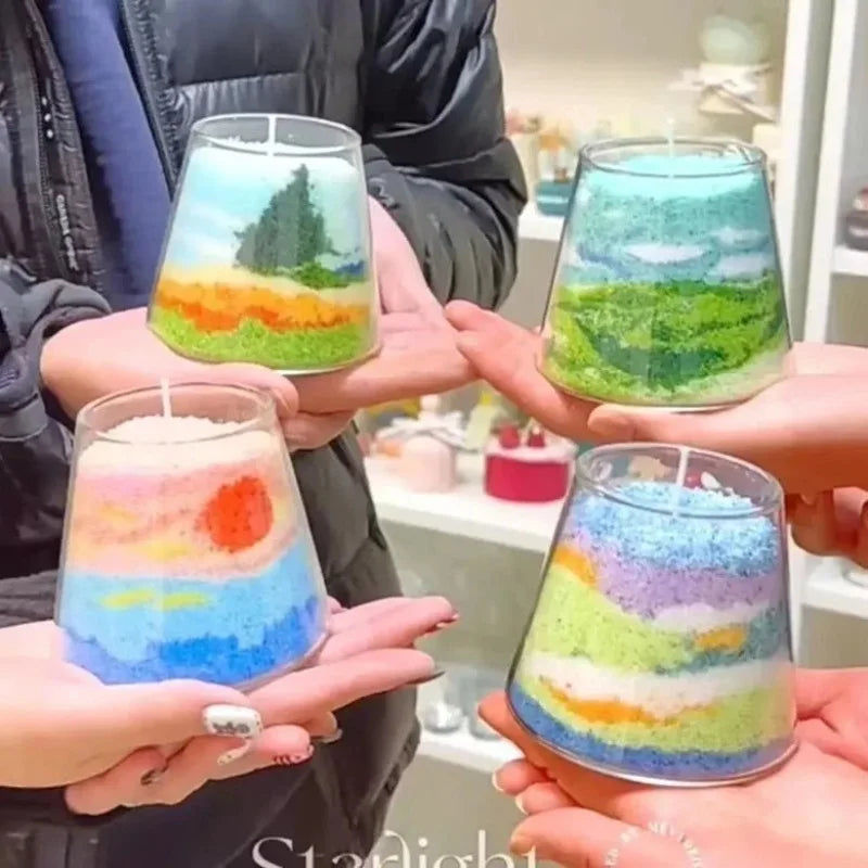 Sand powder candle diy sand painting candle Color Aromatherapy sand wax without cups
