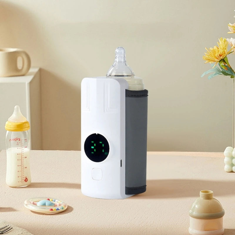 Baby Bottle Warmer Temperature Adjustable USB Powered Warmer Heater Travel Milk Warmer Insulation Cover with LCD Display