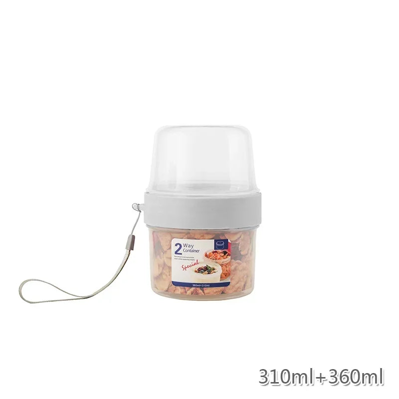 Carry Breakfast Cup Salad Cups Portable Yogurt Cereal Oatmeal Snacks Parfait Containers Salad Dressing Holders with Lid Forks