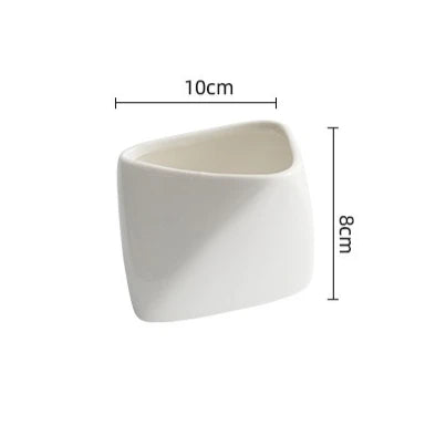 Angled Snack Cup  for Fries and Appetizers Modern Tableware Ideal for Home and Restaurant Use White Ceramic