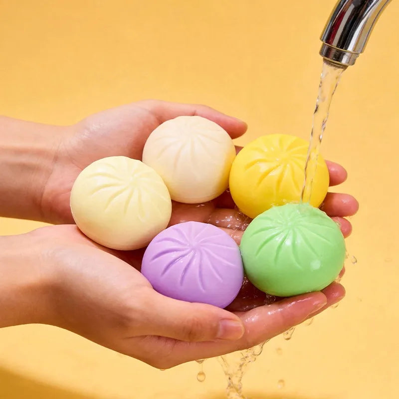 Colorful Squishy Steamed Buns Dumplings Stress Relief Fidget Toy Simulation Food Steamed Stuffed Bun Dough Squeeze Toys