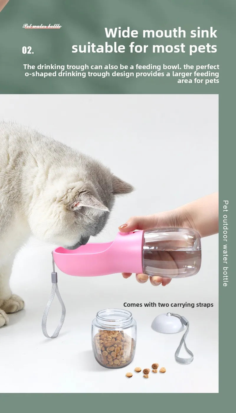 Dog Water Bottle for Dogs Cats Food Feeder Bowls Outdoor Travel Leakproof Puppy Drinking Container Water Dispenser for Pets