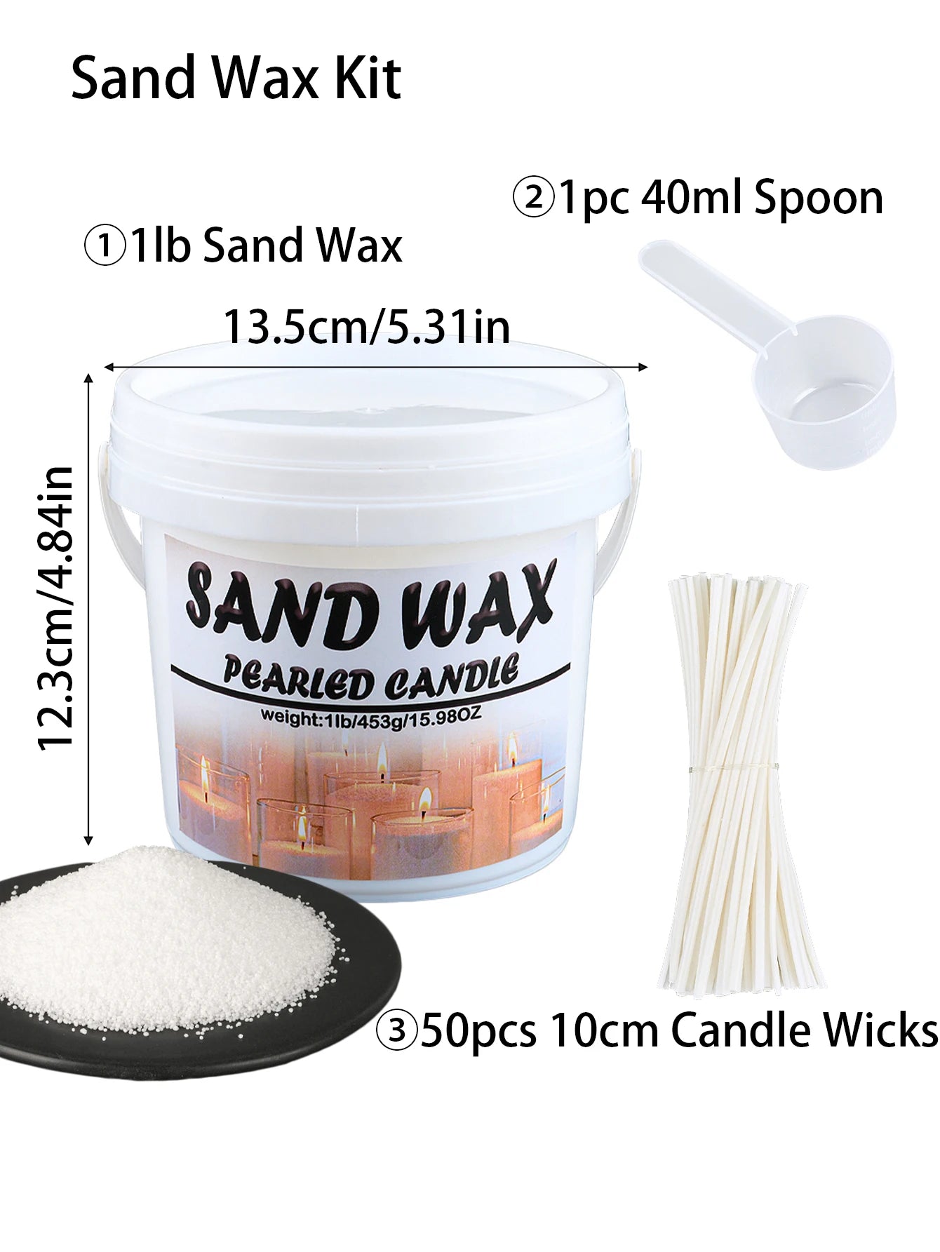1LB Sand Wax Pearl Candle DIY Handmade Scented Candle Tools Ice Flower Wax Snowflake Wax  Sand Painting Accessories Wholesale