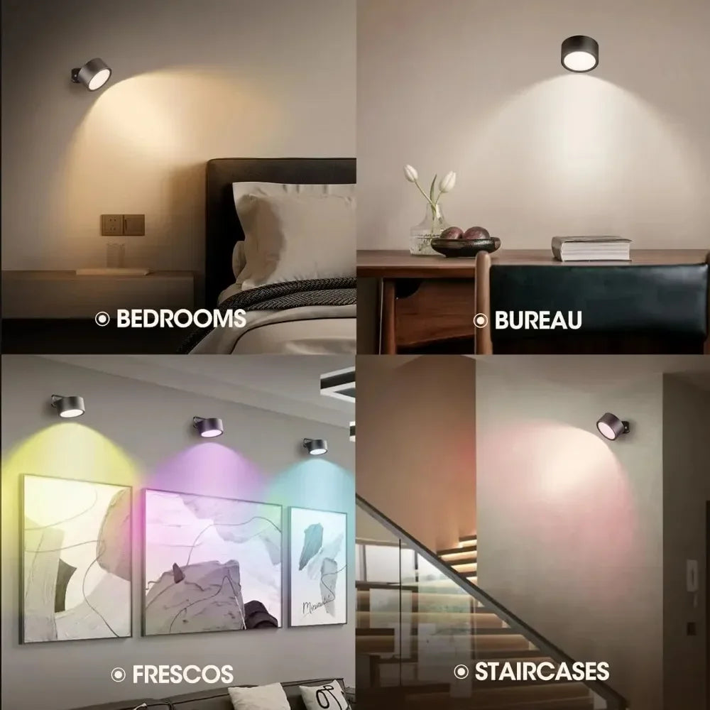 Wall Lights Battery Operated 360° Rotatable Touch Control Wall lamp