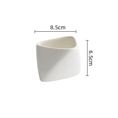 Angled Snack Cup  for Fries and Appetizers Modern Tableware Ideal for Home and Restaurant Use White Ceramic
