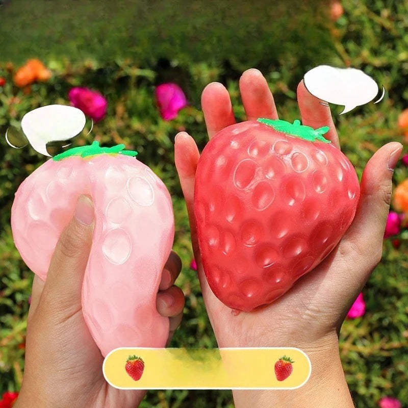Color Changing Squishy Strawberry  Stress Relief Fidget Toy for Kids    Sensory Play