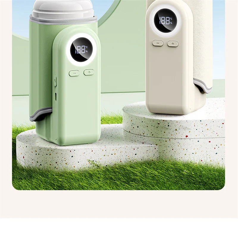 Bottle Warmer 4 in 1 Fast Heating Baby Milk Warmer with Accurate Temperature Display USB Charging Portable Wireless Milk Warming