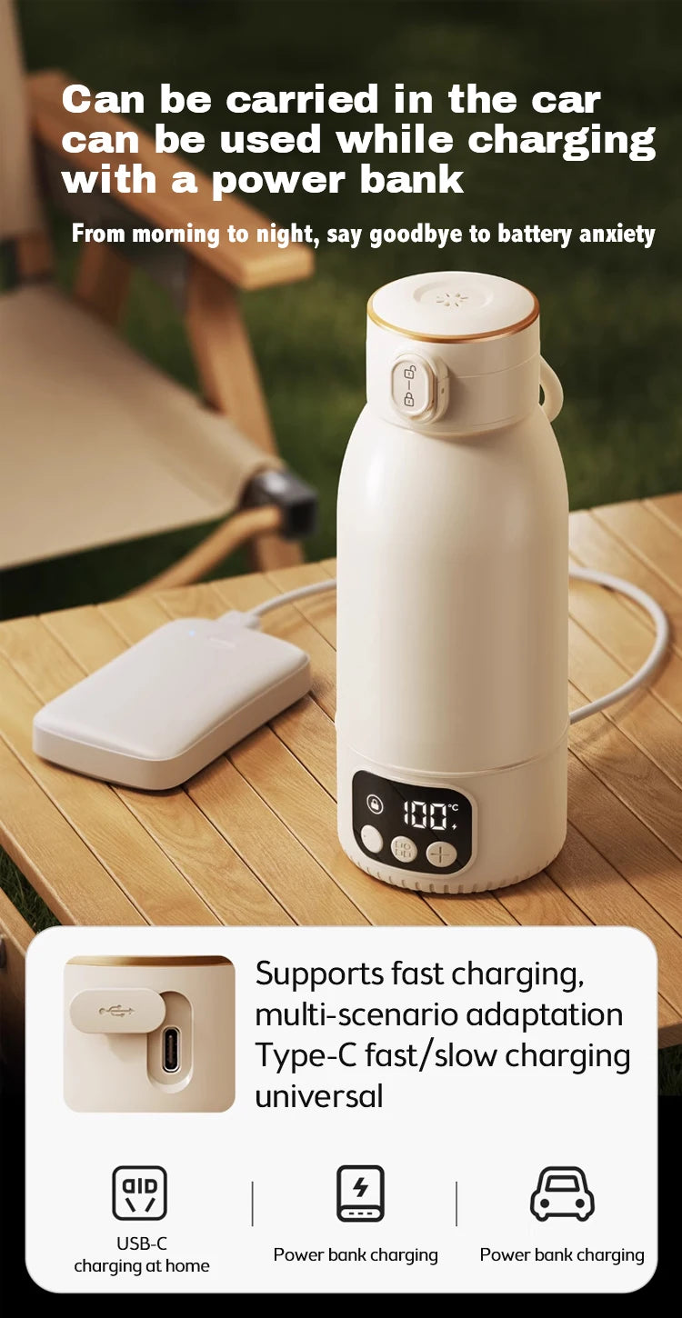 2025 New Upgrade Wireless Boiling Water Fast Heating Baby Bottle Warmer Travel  Baby Milk Bottle Warmer Portable Milk Warmer