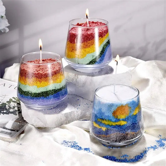 Combustible Sand Handmade Candle Wax DIY Material Kit Pigment Wax Wick Tool Sand Wax Set DIY Making Supplies For Home Decoration