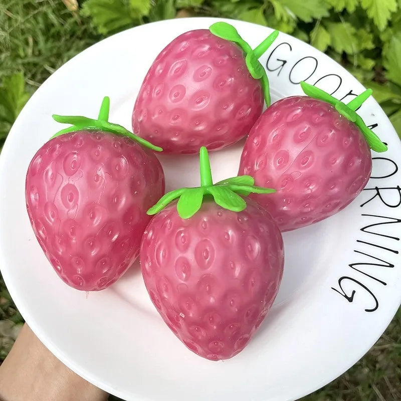 Color Changing Squishy Strawberry  Stress Relief Fidget Toy for Kids    Sensory Play