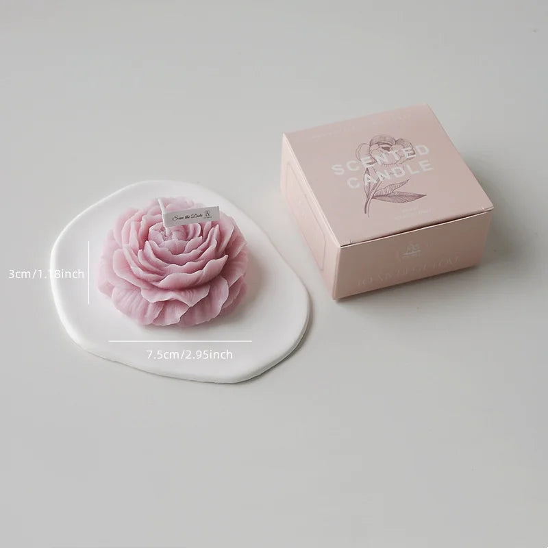 Low Temperature Rose Flower Shaped Candle, 3 Inch Soft Aesthetic Scented Candle