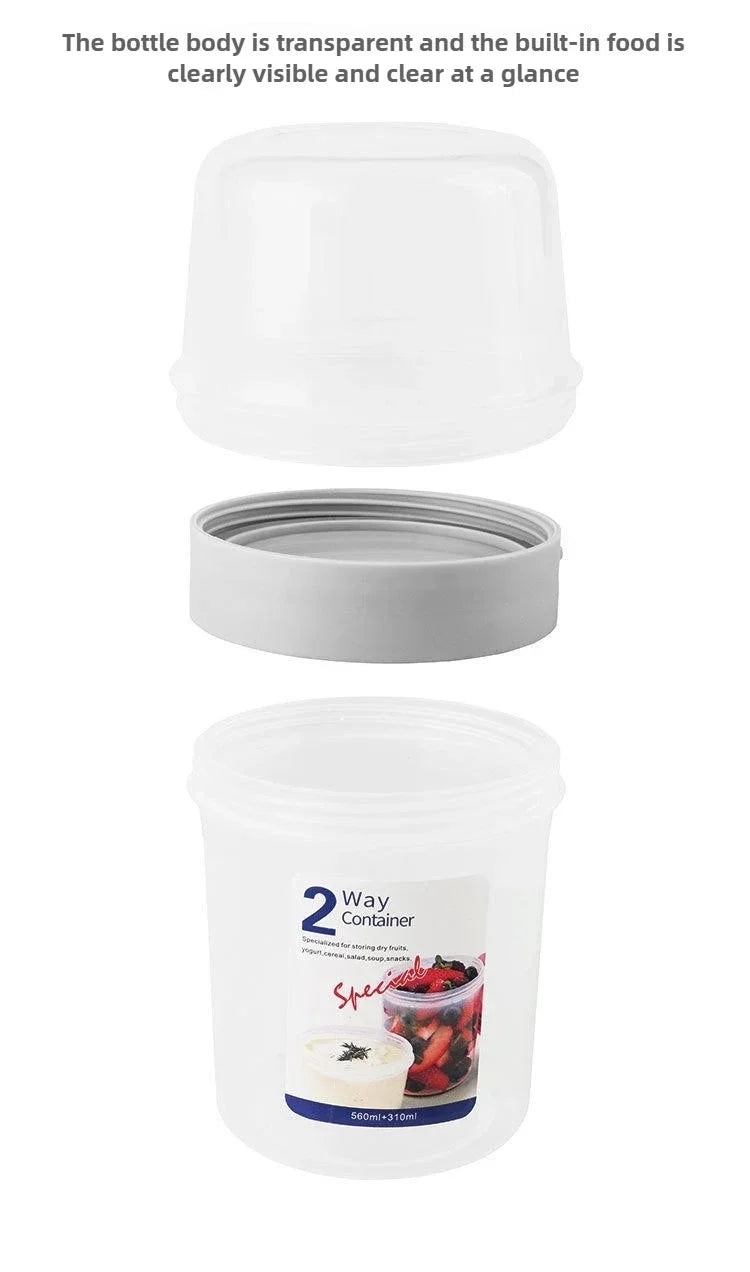 Carry Breakfast Cup Salad Cups Portable Yogurt Cereal Oatmeal Snacks Parfait Containers Salad Dressing Holders with Lid Forks