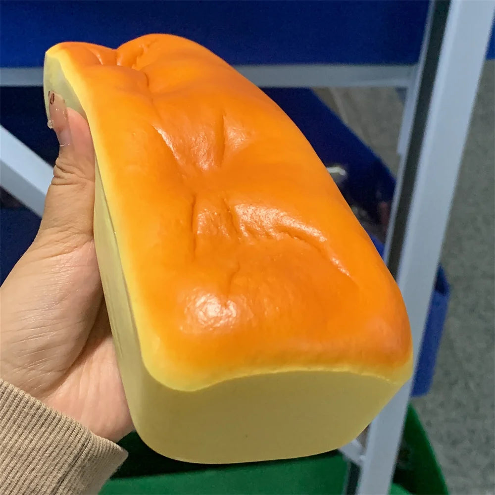 Finger Sticky 10x2.3inch Rectangular Cheese Sponge Fluff Cake Model Mousse Texture Soft Comfortably Thick Slow Bouncing Squishy