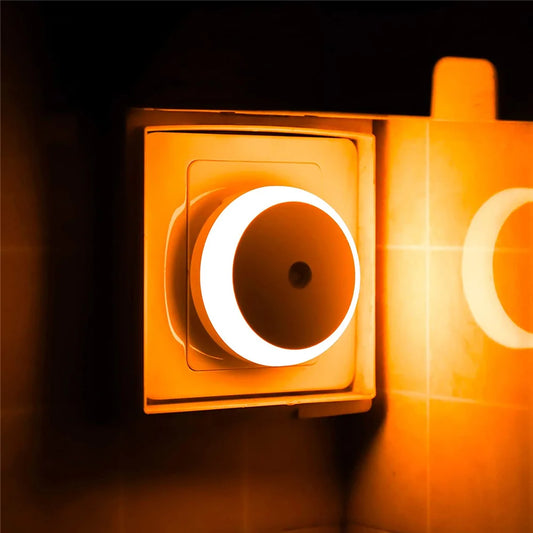 LED Night Light Smart Night Sensor Round Plug in Wall Night