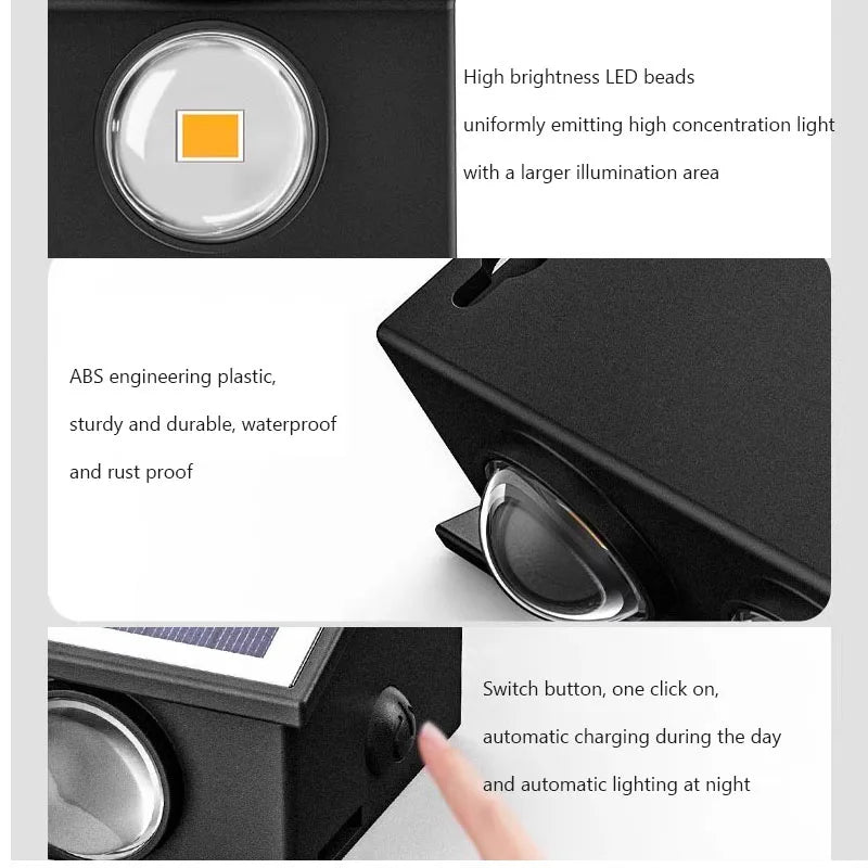 Solar Wall Lamp Yard Street Decor Light Outdoor Waterproof