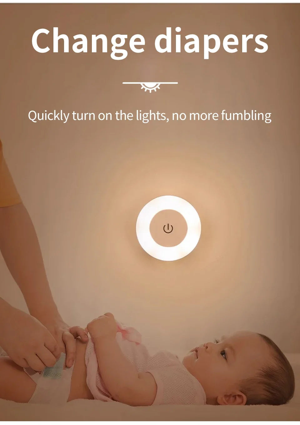 LED Night Light USB Rechargeable Night Lamp 3 Color Dimmable Wall Lamp Wireless Bedroom Kitchen Cabinet Wardrobe Staircase Lamp