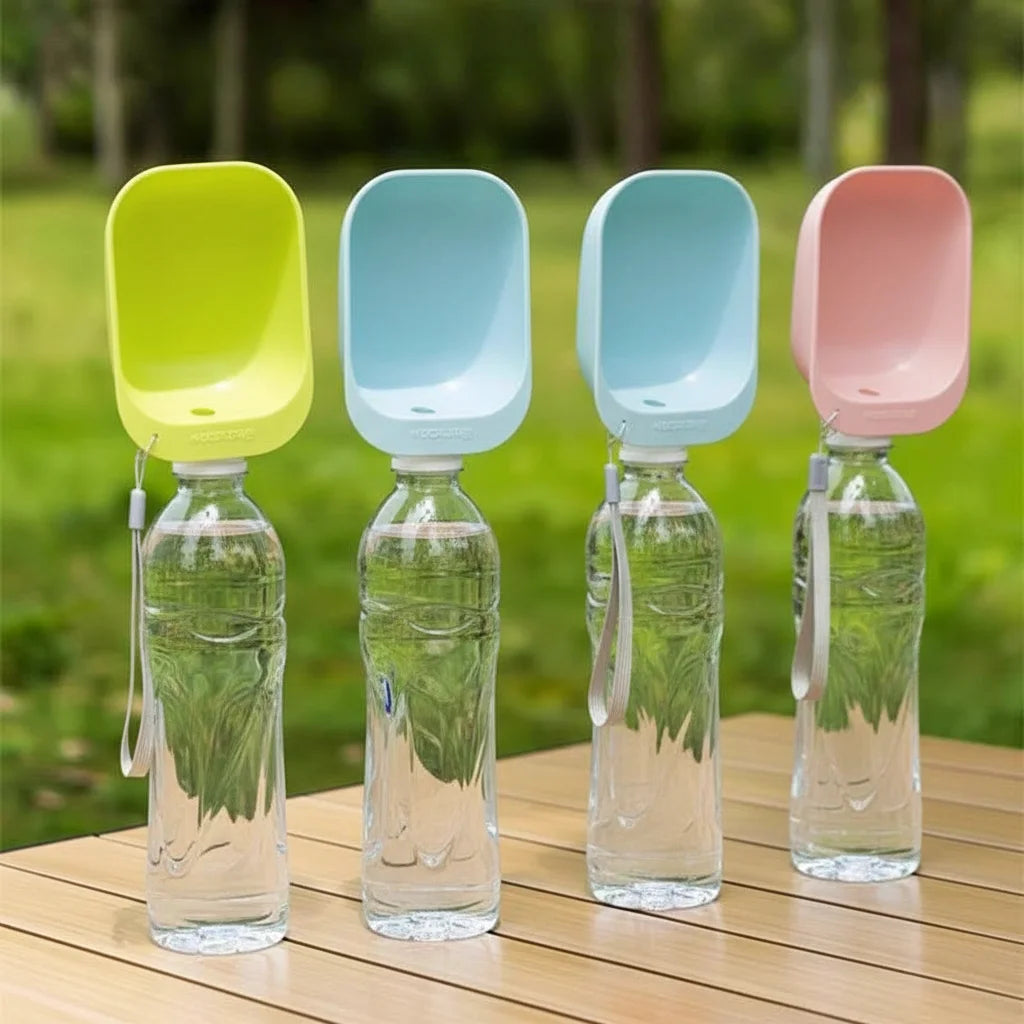 Portable Dog Water Bottle with Attached Bowl:Travel Waterer for On-the-Go Hydration During Walks & Outdoor Adventures