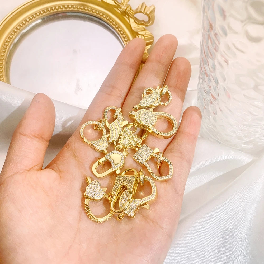 Juya 18K Real Gold Plated Lock Clasps Supplies