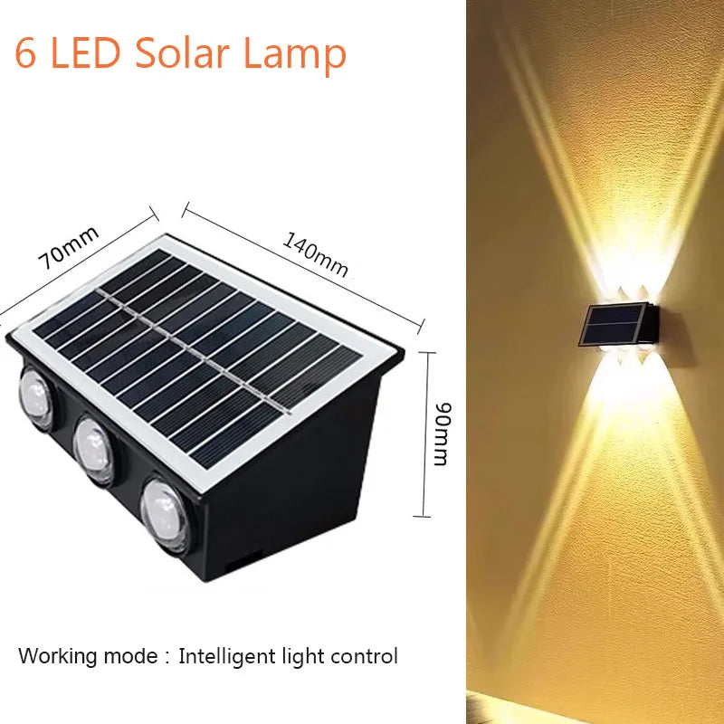 Solar Wall Lamp Yard Street Decor Light Outdoor Waterproof