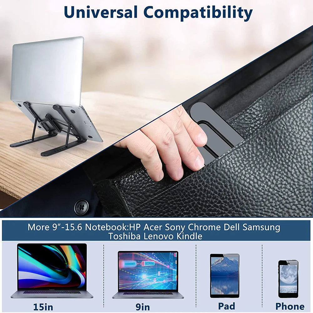 Foldable Laptop Stand Portable Notebook Support Base Holder Adjustable Riser Cooling Bracket for Laptop & Tablet Accessories