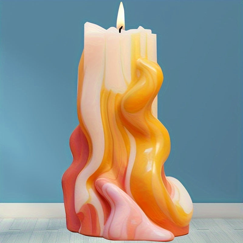 Silicone Spiral Wave Cylinder Mold for Aromatherapy Candles and Diffuser Stones, DIY Craft Fantasy Theme Tool